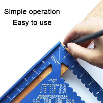 7-Inch Aluminum Speed Square with Inch/Metric Scales – Precision Measuring Tool for Woodworking and Carpentry