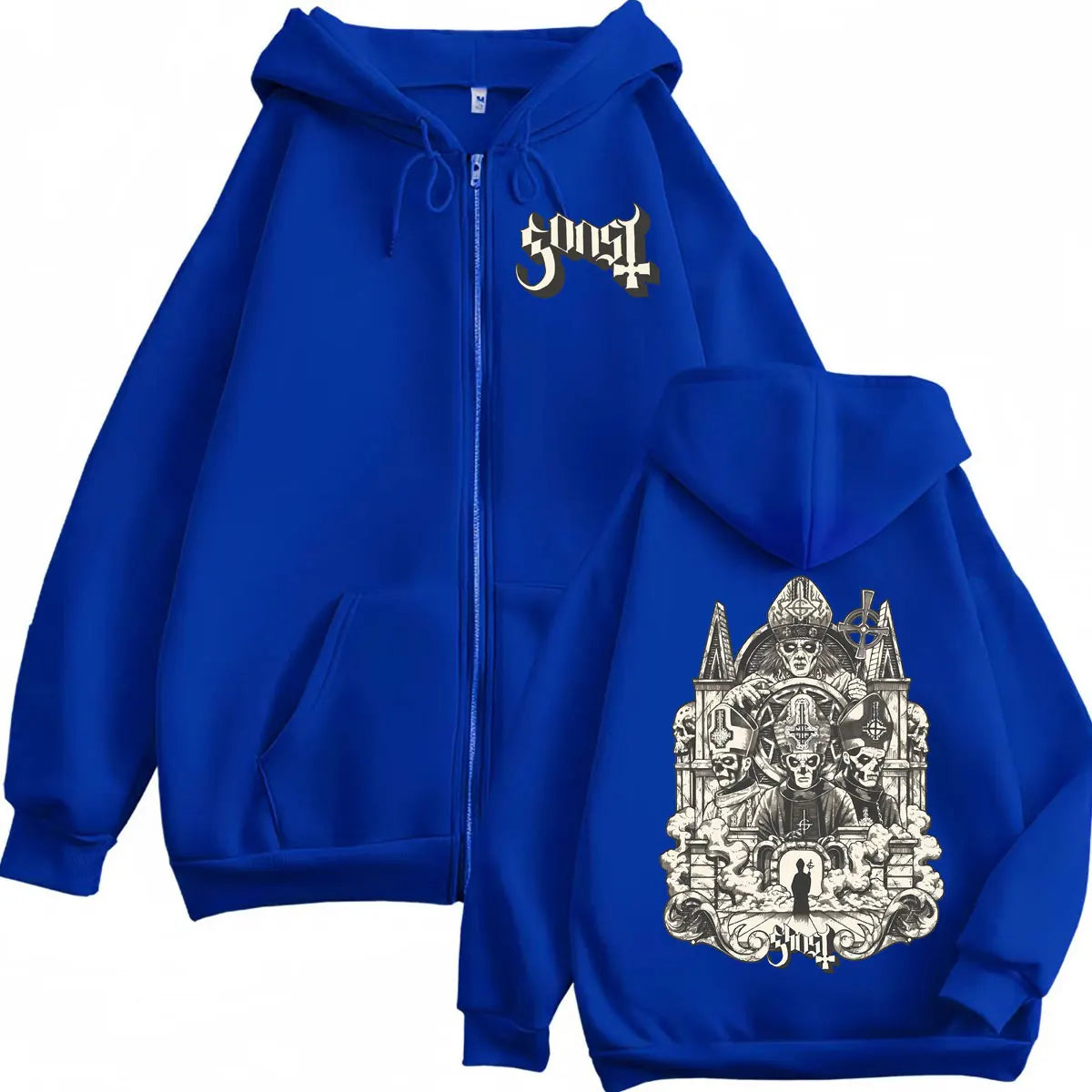 Rock Singer Ghost Band Zipper Hoodie Gothic Vintage Long Sleeve Zip Up Sweatshirts Men Women Casual Fashion Pullovers Streetwear
