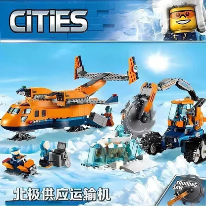 Compatible Sets City series building blocks 60195 Arctic mobile exploration base crane car MOC toys children's Christmas gifts