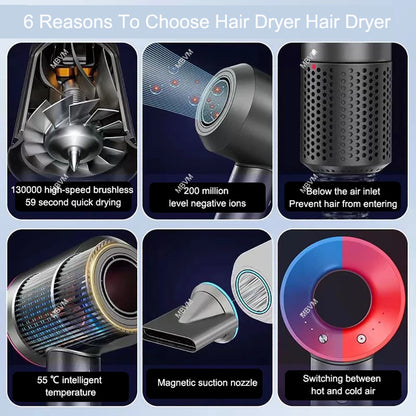 Professinal Negative Ion For Dyson Hair Dryer Hairdryer Leafless Constant Temperature High Speed Quick Dry Home Powerful Electri