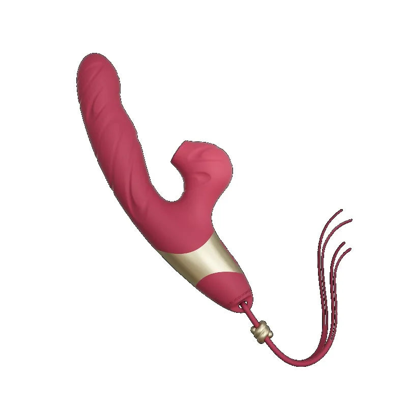 Dual G Spot Vibrator for Women Jissbon Rosy Bloom Double Head Clitoris Massager with 10 Speeds Rechargeable Adult Sex Toy