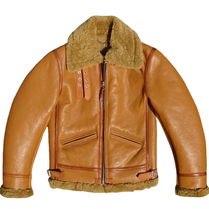 2-in-1 Value! Double-Layered Full-Grain Imported Shearling Leather Jacket, Unisex, Ultimate Warmth for Cold Weather plus size5xl