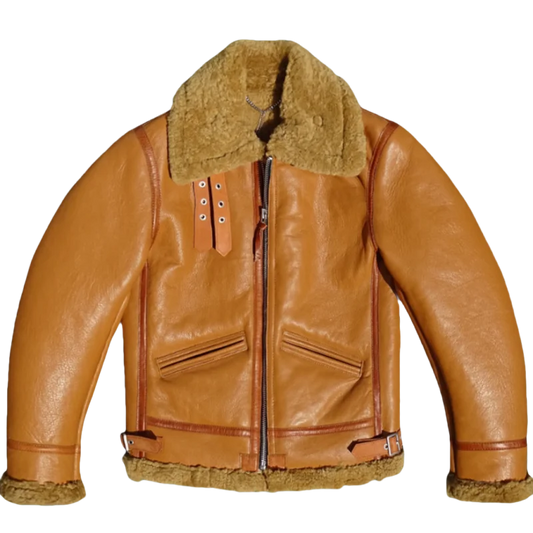 2-in-1 Value! Double-Layered Full-Grain Imported Shearling Leather Jacket, Unisex, Ultimate Warmth for Cold Weather plus size5xl
