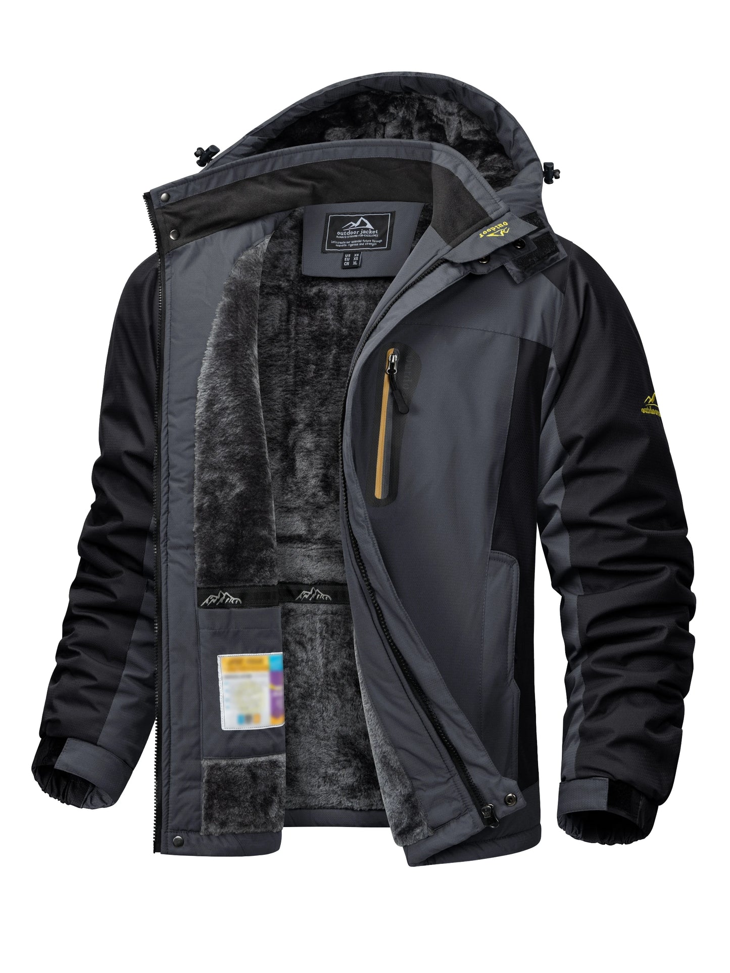 TACVASEN Winter Heavyweight Fleece Lined Parka Waterproof Men Ski Snowboard Jackets Windproof Removable Hoodie Coats Windbreaker