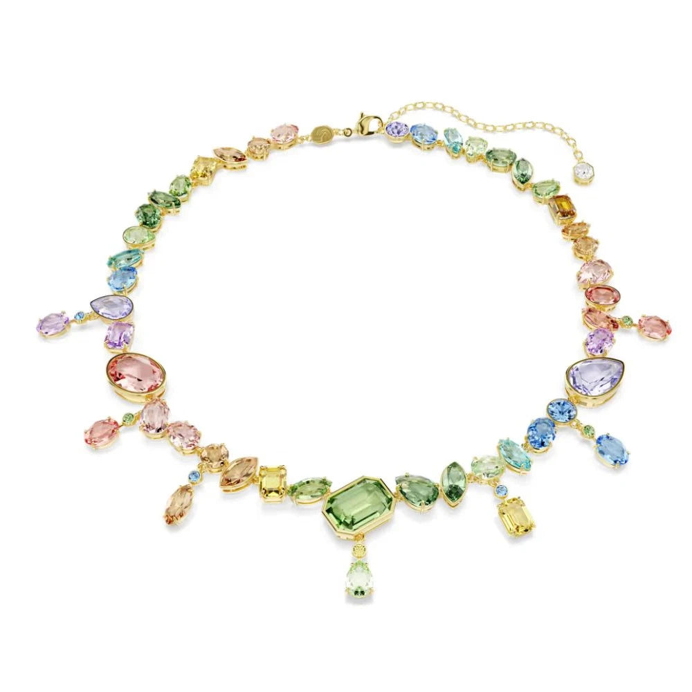 New shoe style inlaid mixed crystal interlocking rose gold pearl romantic heart-shaped necklace