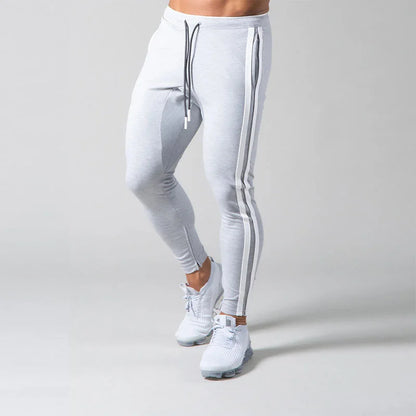 New Patchwork stripes Pants Men's Straight sports Clothing Solid color sweatpants Versatile Joggers Woven Casual Male Trousers