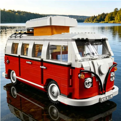 1332 Pieces of technology T1 campervan bus car assembly model fit building block set brick Christmas toy gift