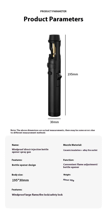 Powerful Metal Gas Lighter Windproof Kitchen Cooking Torch Flame Jet Barbecue Smoking Accessories Cigar Lighters Men's Gift