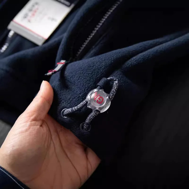 Winter Mens Fleece Jacket High Quality Stand Collar Casual Polar Coat Outdoor Thicken Cold-Proof Warm Overcoat Plus Size Outwear