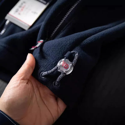 Winter Mens Fleece Jacket High Quality Stand Collar Casual Polar Coat Outdoor Thicken Cold-Proof Warm Overcoat Plus Size Outwear