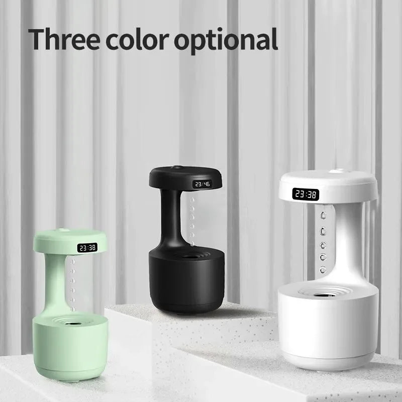 800ML Mini Humidifier Portalble Water Droplet Air Humidifier Anti-Gravity Cool Mist Sprayer with LED Night Light for home office