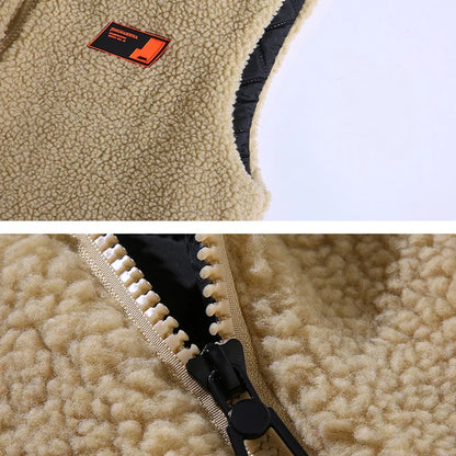 Winter Lambwool Vest Men 12XL Plus Size Vests Winter Thick Warm Vests Male Fashion Casual Sleeveless Jacket Big Size 12XL