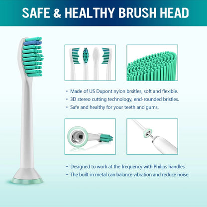 4-36 Pcs Replacement Toothbrush Heads Compatible with Philips Electric Brush Head 1100 2100 4100 4300 5100 5300 6100 6500 etc
