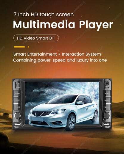 MEKEDE 2din MP5 Car Radio Universal Multimedia 7 inch HD Touch Screen Wired Carplay Android Auto BT USB FM Radio Stereo Audio