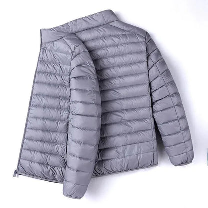 Ultra-Light down Cotton Jacket Men's Spring Fashion Slim Fit Long Sleeve Warm Casual Style Pure Color Youth Popular Clothing