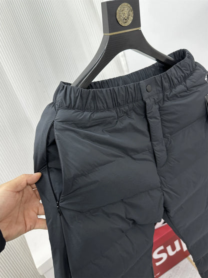 Lightweight Fluffy Windproof Warm Pants Fashionable Simple Winter Cold Resistant Cotton Long Trousers Casual Cuffed Men's Pants