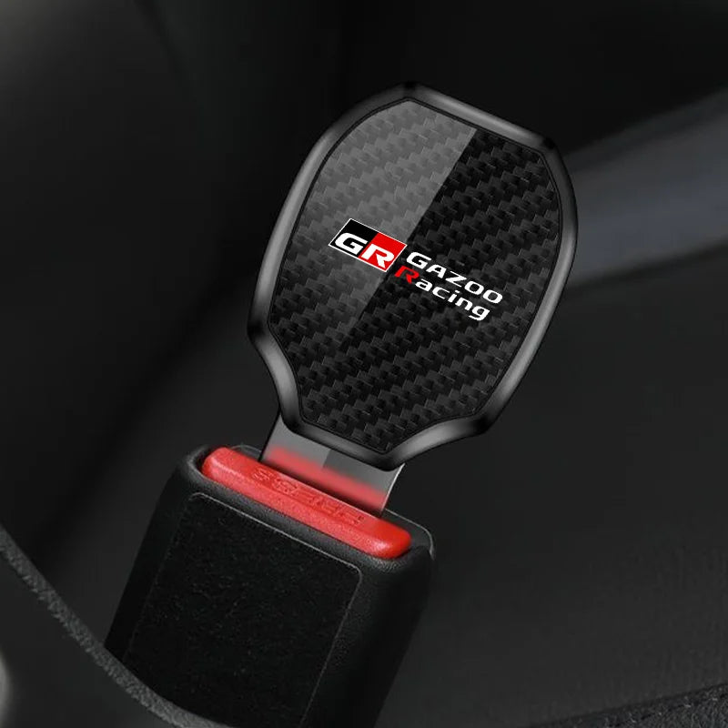 Car Seat Belt Clip Carbon Extender Lock Buckle Plug Car Accessories interior For Toyota GR Sport Gazoo Racing RAV4 C-HR Mirai