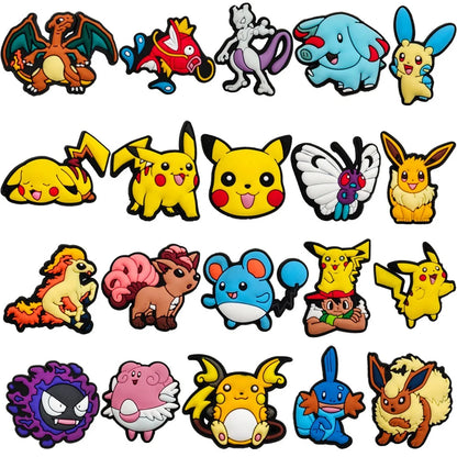 9-47Pcs Potdemiel Pokemon Shoe Charms Accessories DIY Bubble Slides Clogs Sandal Shoe Buckle Decoration For Kids X-mas Gifts