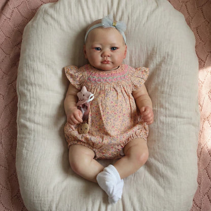 NPK 19inch Lali Newborn Baby Reborn Doll - Soft Touch Lifelike Cuddly 3D Skin Multiple Layers Painting Soft Body