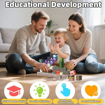 Magnetic Building Block Bricks Toy Mine Stacking World Creative DIY Model Build Set Educational STEM Kids Gifts for Boy Girls