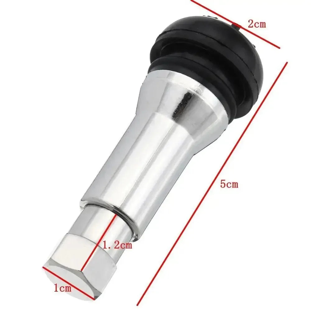 Chrome Aluminium Tubeless Tyre Valve Stems Dust Caps TR414/413 Snap in Wheel Tire Valve Stems Rubber Dustproof Cover