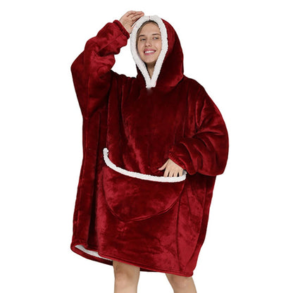 Oversized Blanket Hoodie Men Women Gray Big Warm Blanket Hoodie Sweatshirt with Hood Giant Pocket and Sleeves Cozy Plush Blanket