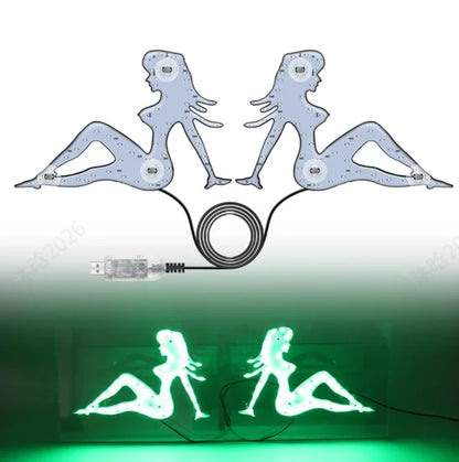 USB RGB Dynamic Big Devil Eyes Light for Cars Trucks, LED Window Screen Animation Sign Flexible Display Panel