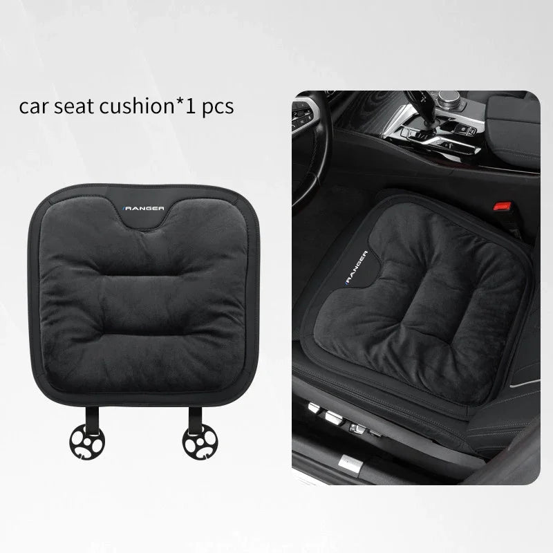 Car Seat Cushion For Ford Ranger T9 T7 T1 Raptor Warm Flannel Thick Plush Universal Rear Seat Backrest Protector Cover