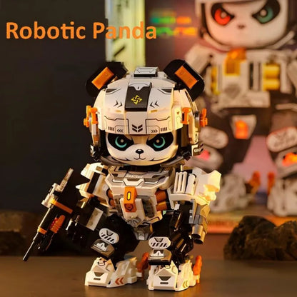 2025 New Model Mechanical Panda & Zodiac Building Blocks Gift Set - 12-in-1 Articulated Animal Toys for Birthday Christmas Gifts