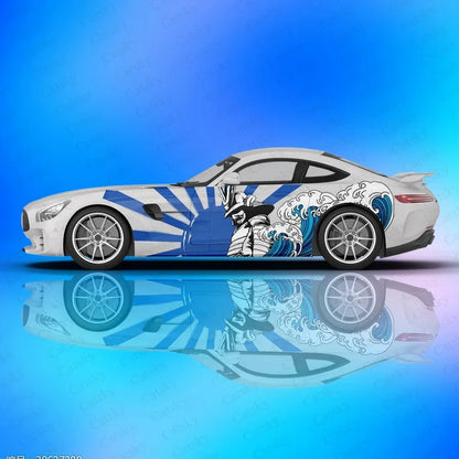 Samurai Car Wrap, Japanese Vehicle Livery, Cast Vinyl Wrap, Universal Size Samurai Anime Car Sticker Car Decoration