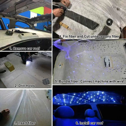 Starry Sky Roof LED Ambient Light RGB APP Control USB Car Interior Ceiling Atmosphere Lamp Universal for Sedan SUV Truck Decor