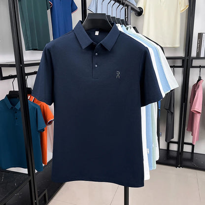 New Men's Short Sleeved Printed Polo Shirt Summer Luxury Brand Fashion Business Cool Anti Wrinkle Lapel T-shirt Top Men's Wear