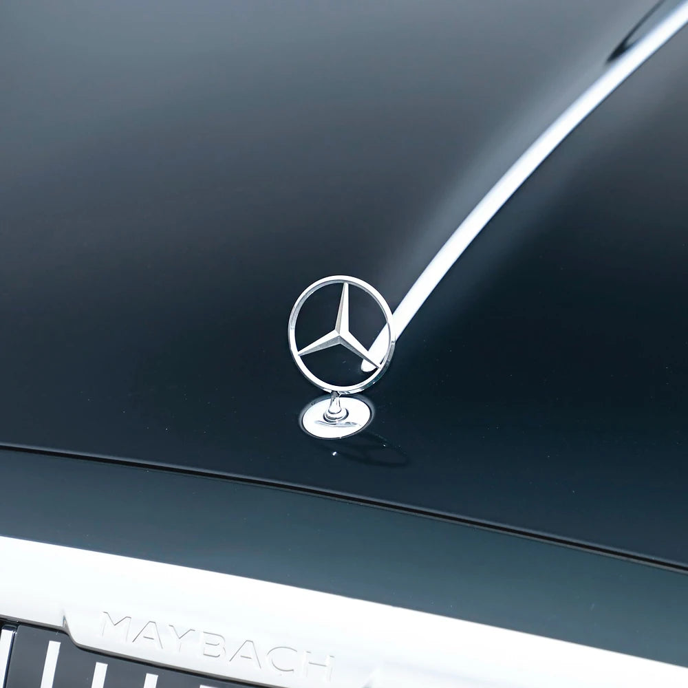 For Mercedes Benz 1pcs 44mm Metal Chrome Black Car Front Hood Emblem Bonnet Logo C E S Class W204 W212 W220 W210 W221 Accessorie