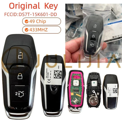 Original for Ford FCC DI DS7T-15K601-DD Mondeo Edge S-Max Galaxy 2014-2018 49 Chip 433 Mhz 3 Buttons Smart Card Remote Car Key