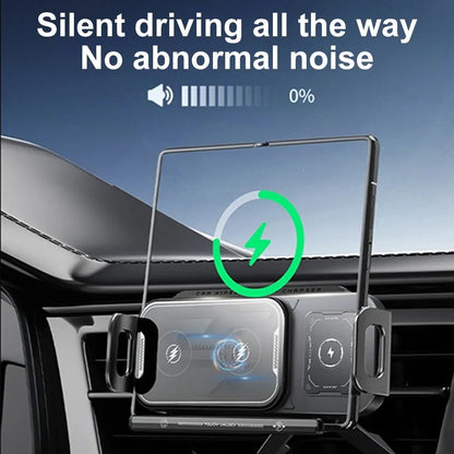 Rotation Universal 15W Car Phone Wireless Charger Holder Stand for Samsung Galaxy Fold 6 5 4 3 Z Flip S25 S24 iPhone 16 15