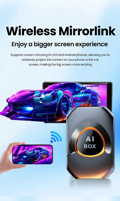 CarRocket Wireless CarPlay AI Box Plug And Play Android 15 Netflix YouTube Car Multimedia Video Box for Cars with Wired CarPlay