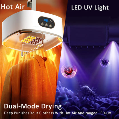 Portable Clothing Dryer Electric Clothes Dryer UV Sterilization Laundry Dryer Folding Portable Clothes Dryer with Remote Control