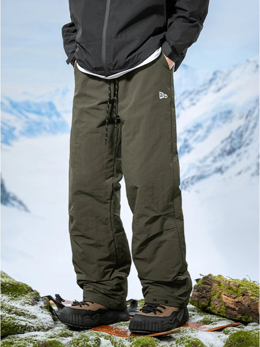 Thickened down Cotton Trousers for Men Winter Outdoor Snow Skiing Windproof Waterproof Warm Straight Leg Pants Youth Casual