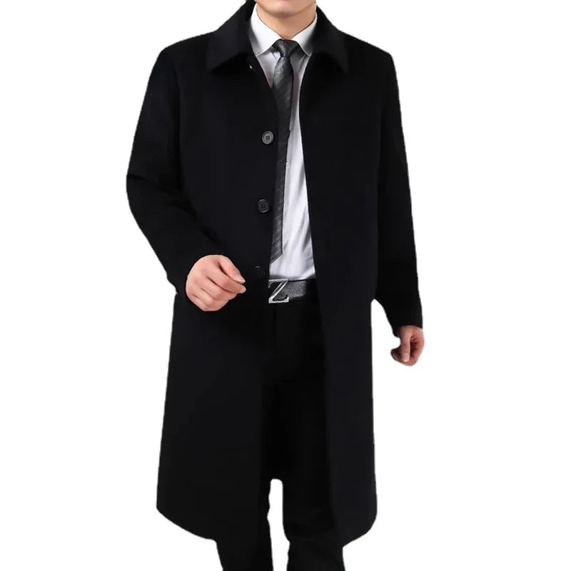 Autumn Winter 85% Cashmere Coat Men's Knee Long Woolen Jacket Business Casual Large Size Clothes Men Clothing Loose Warm Top 6XL