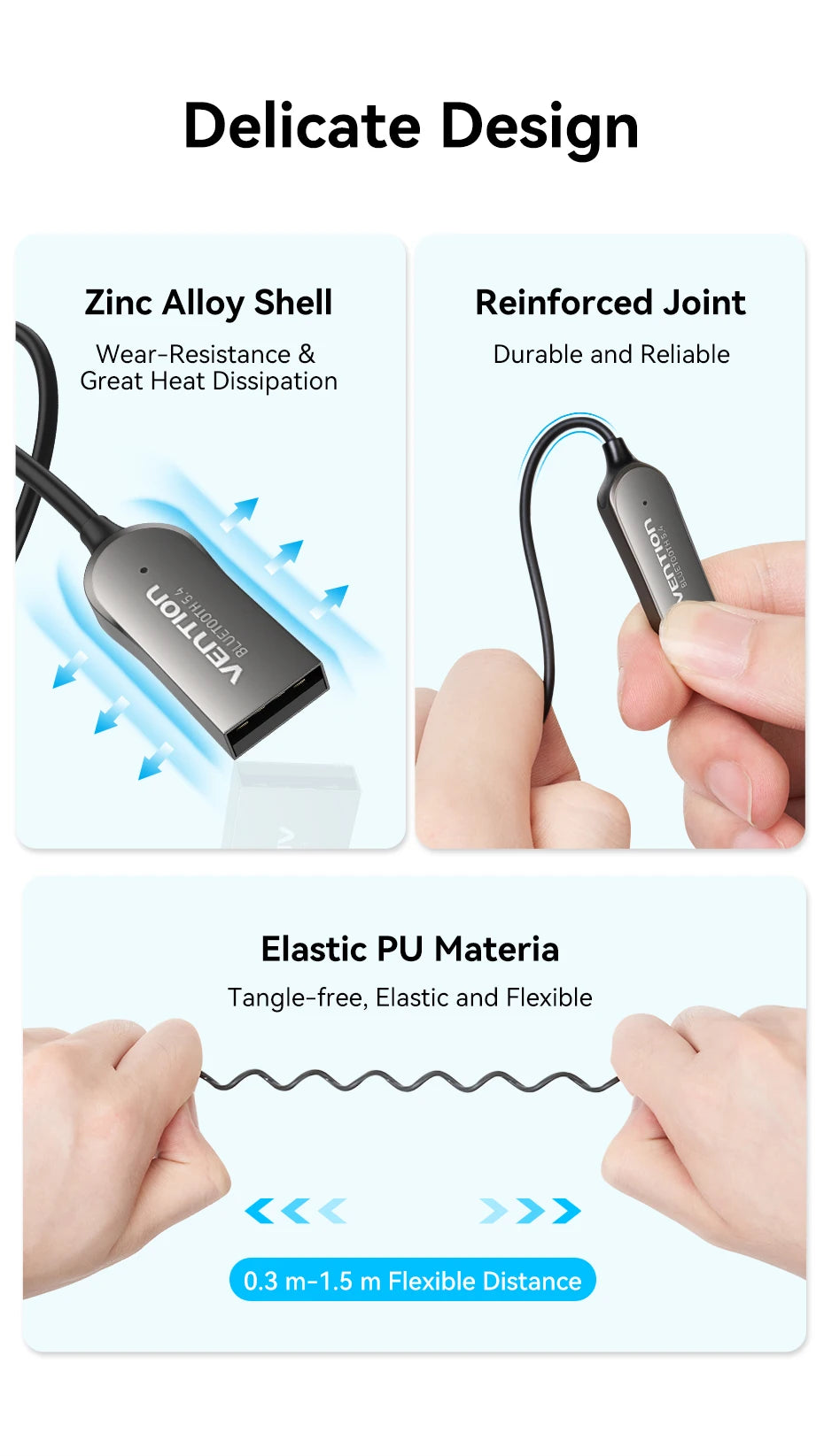 Vention Aux Bluetooth Receiver USB Bluetooth 5.4 Adapter For Car 3.5mm Jack Speaker Auto Handfree Car Audio Music Transmitter