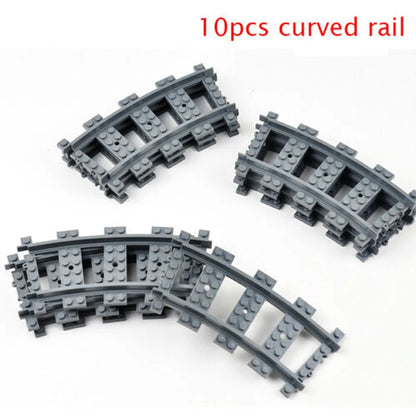 DIY Train Motor Set IR Remote Receiver AAA Battery Case LED Strip Rail Tracks compatible with 88002 city train PF MOC Blocks