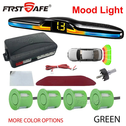 FirstSafe Factory New Mood Light LED Parking Sensor System Reversing Radars System Backlight Parktronic