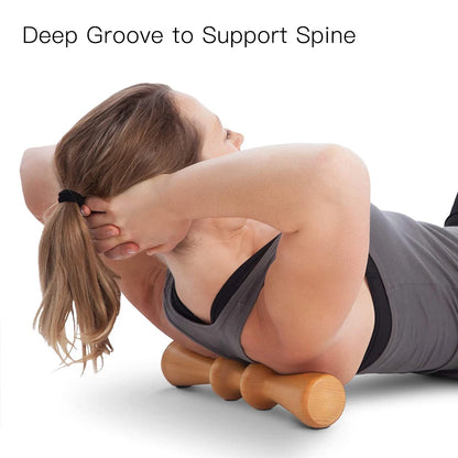 Wood Back Roller, Spine Stretcher & Aligner, Ma Roller, Back Cracker for Back Pain Relief & Muscle Recovery,Manual Back Massager