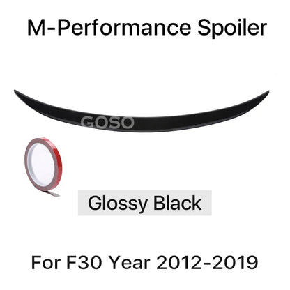 Carbon Fiber Rear Bumper Lip Trunk Wing MP M4 PSM Style Roof Spoiler Kit For BMW 3 Series F30 F31 F35 2012-2019 Gloss Black