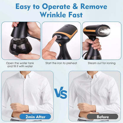 1500W Handheld Steamer for Clothes 350ml Water Tank Quick Heat Garment Steamer