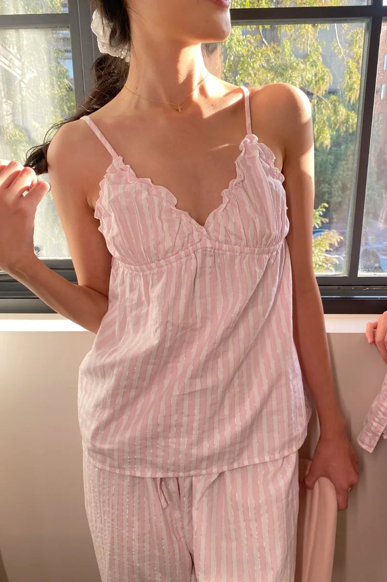 Brandy Melville Pure Cotton Three-Button Base Layer Vest Sweet Style V-Neck Sleeveless Tank Top for Women Spring Summer