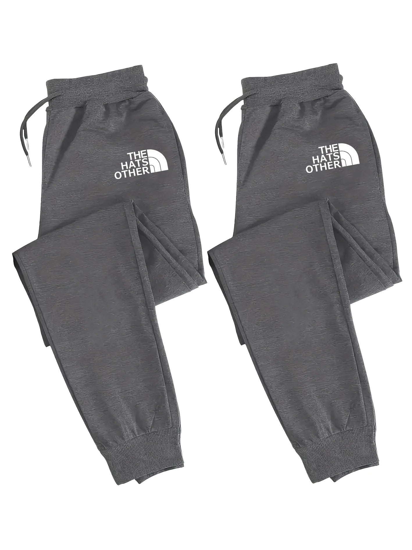 2-Pack Men's Polyester Joggers, Drawstring Waist, Wrinkle-Resistant, Breathable, Slim-Fit, Cuffed Hem, Smooth Drape, Ide