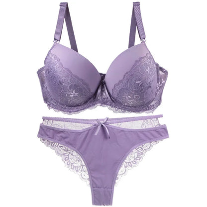 Nouvell Seamless Sexy Lace Bras Set 34/75 36/80 38/85 40/90 42/95 44/100 BCDE Cup Underwear For Women Push Up Lingerie