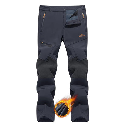 TACVASEN Winter Men's Hiking Pants Warm Thermal Fleece Lined Windproof Outdoors Working Fishing Camping Mountain Ski Pants