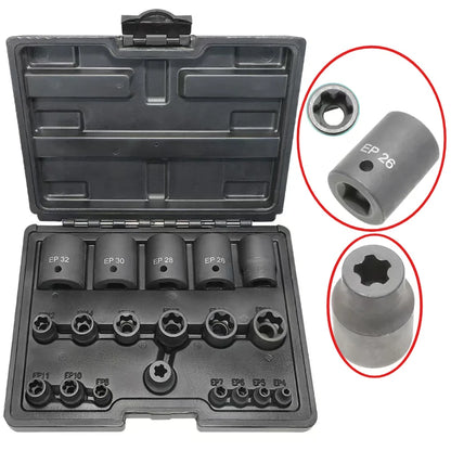 External Torx Plus Socket Set 5 and 6 Point Socket EP4, EP5 - EP32 1/2'' 3/8'' 1/4''  for Tesla Battery Pack Screw Removal Tool
